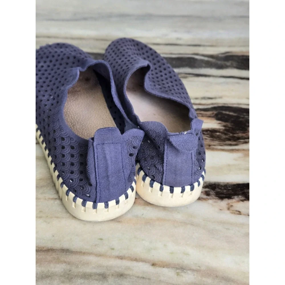 Ilse Jacobsen Tulip‎ 139 Blue Purple Laser Cut Slip On Shoes EU 38 US 7.5